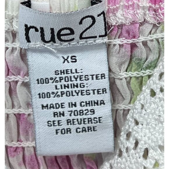 Rue 21 - Women's Summer Sleeveless High Low Hem Ruffle Floral Dress - White -XS - Picture 9 of 16